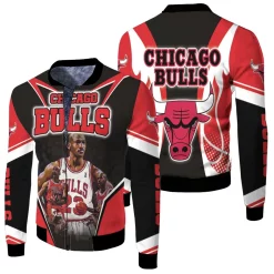 Michael Jordan 23 Chicago Bulls Fire Ball Fleece Bomber Jacket