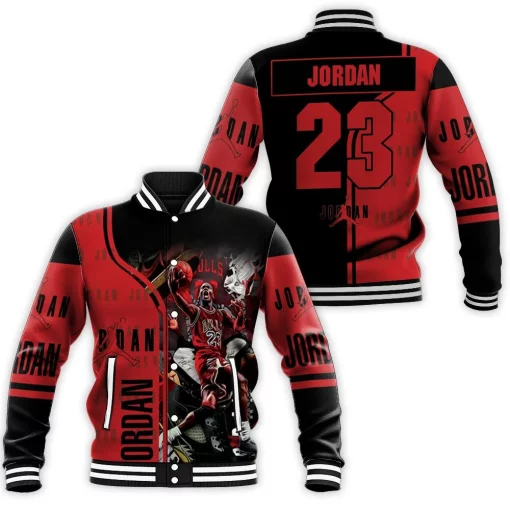 Michael Jordan 23 Chicago Bulls Legend Baseball Jacket