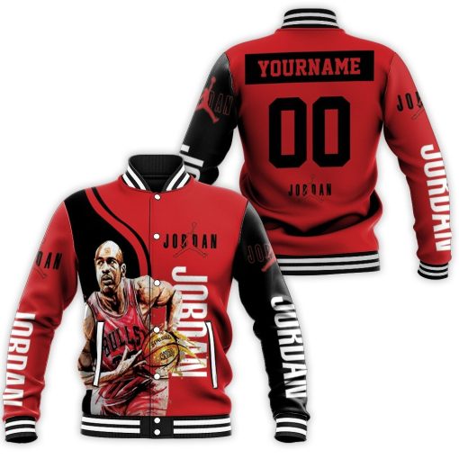 Michael Jordan 23 Chicago Bulls Running Baseball Jacket