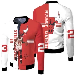 Michael Jordan 23 Signed 3d Jersey Fleece Bomber Jacket