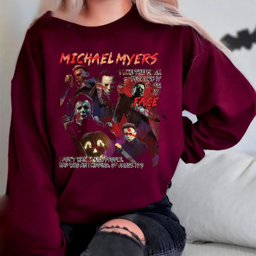 Michael Myers Horror Movie Characters Cool Art Pumpkin Halloween Unisex Sweatshirt