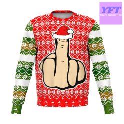 Middle Finger Offensive Meme 2022 Design 3d Ugly Christmas Sweater