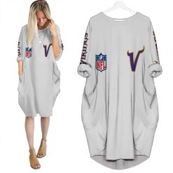 Minnesota Vikings Nfl Bomber Jacket 3d Jersey Batwing Pocket Dress