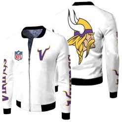 Minnesota Vikings Nfl Bomber Jacket 3d Jersey Fleece Bomber Jacket