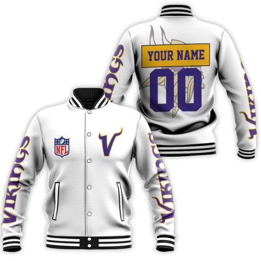 Minnesota Vikings Nfl Bomber Jacket 3d Personalized Baseball Jacket