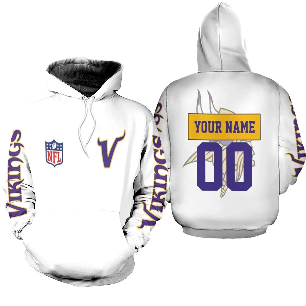 Custom Name Minnesota Vikings 3D Unisex Hoodie