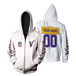 Minnesota Vikings Nfl Bomber Jacket 3d Personalized Zip Hoodie