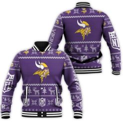 Minnesota Vikings Ugly Sweatshirt Christmas 3d Baseball Jacket