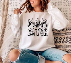 Momster Mom Mommom Funny Pumpkin Halloween Unisex Sweatshirt