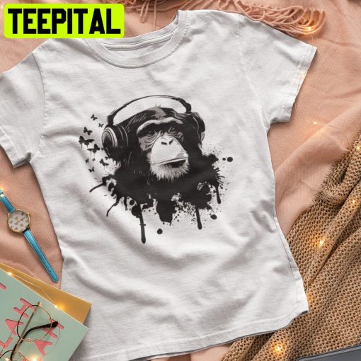 Monkey Business Funny Headphones Trending Unisex Shirt