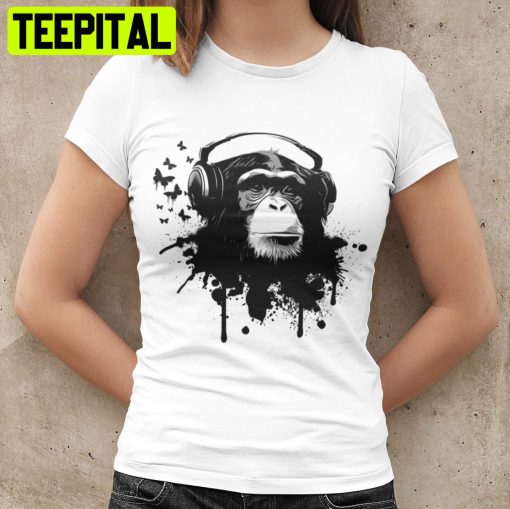 Monkey Business Funny Headphones Trending Unisex Shirt