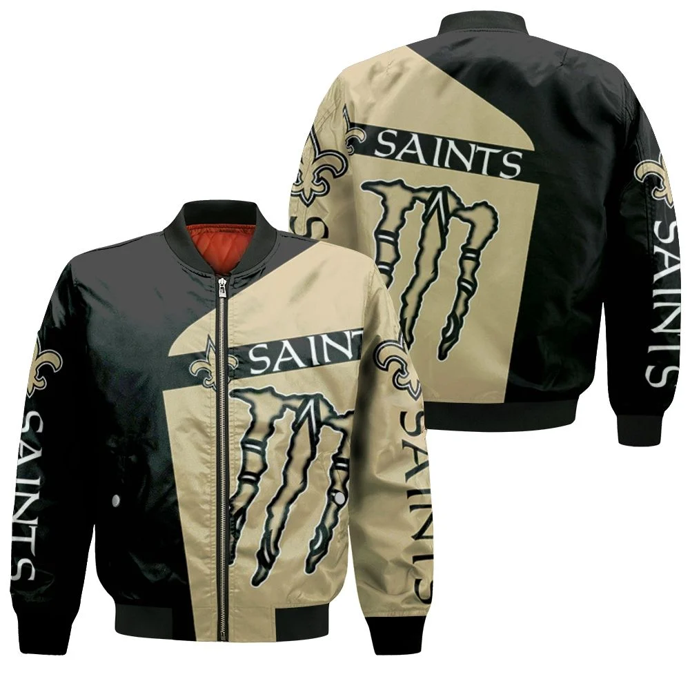 The Best Cheap Men's Bomber Jacket New Orleans Saints Jacket For