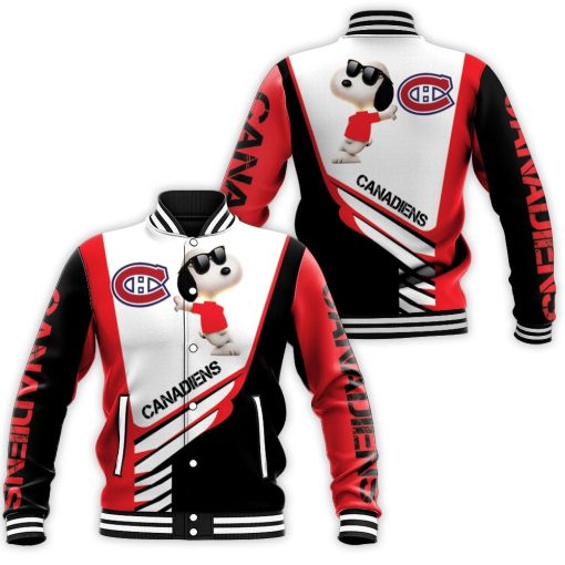 Montreal Canadiens Snoopy For Fans 3d Baseball Jacket