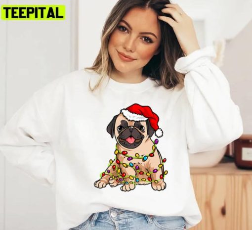 Most Wonderful Pug Merry Graphic Xmas Unisex Sweatshirt