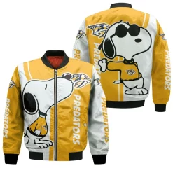 Nashville Predators Snoopy Lover 3d Printed Bomber Jacket