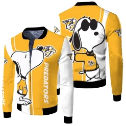 Nashville Predators Snoopy Lover 3d Printed Fleece Bomber Jacket