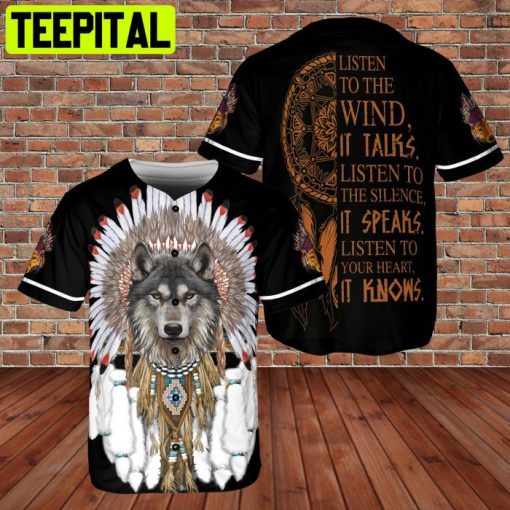 Native American Wolf Witch 3D AOP Baseball Jersey