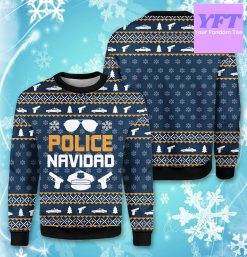 Navidad Xmas Policeman Merry Cop Police Wife 3d Ugly Christmas Sweater