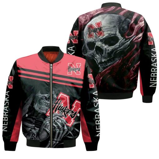 Nebraska Huskers Maiden Skull Fan 3d Jersey Bomber Jacket