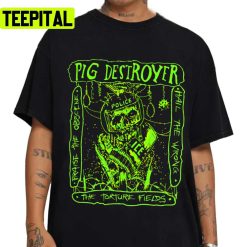 Neon Lineart Pig Destroyer Merch Unisex T-Shirt