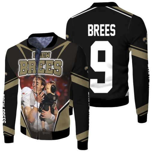 New Orleans Saints Drew Brees And Son Fleece Bomber Jacket