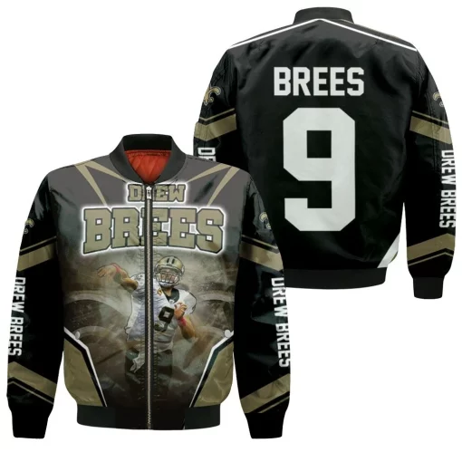 New Orleans Saints Drew Brees Background Bomber Jacket