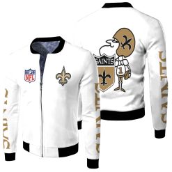 New Orleans Saints Nfl Bomber Jacket 3d Jersey Fleece Bomber Jacket