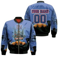 New York Giants And Jack Skellington 3d Personalized Bomber Jacket