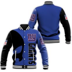 New York Giants Nfl Skull 3d Jersey Baseball Jacket