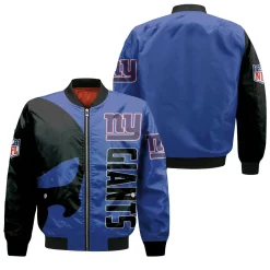 New York Giants Nfl Skull 3d Jersey Bomber Jacket