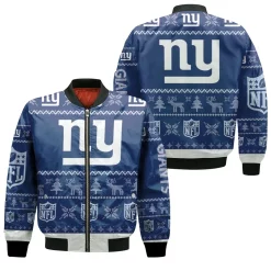 New York Giants Nfl Ugly Sweatshirt Christmas 3d Bomber Jacket