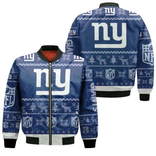 New York Giants Ugly Sweatshirt Christmas 3d Bomber Jacket