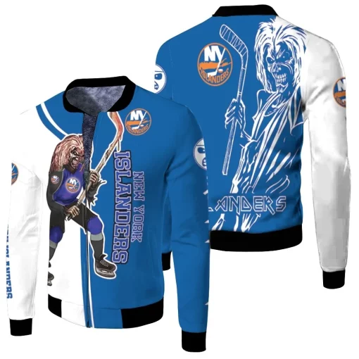 New York Islanders And Zombie For Fans Fleece Bomber Jacket