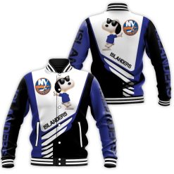 New York Islanders Snoopy For Fans 3d Baseball Jacket