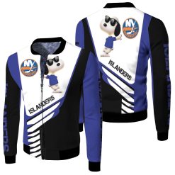 New York Islanders Snoopy For Fans 3d Fleece Bomber Jacket