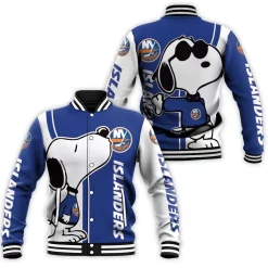 New York Islanders Snoopy Lover 3d Printed Baseball Jacket