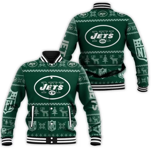 New York Jets Nfl Ugly Sweatshirt Christmas 3d Baseball Jacket