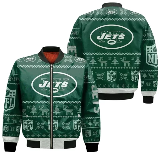 New York Jets Ugly Sweatshirt Christmas 3d Bomber Jacket