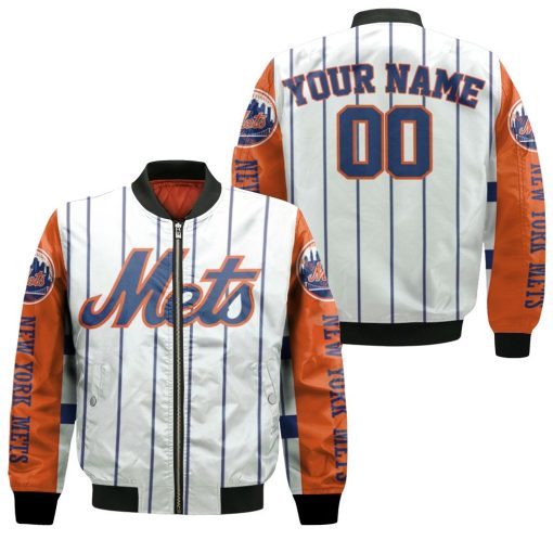 New York Mets Jersey Inspired Personalized Bomber Jacket