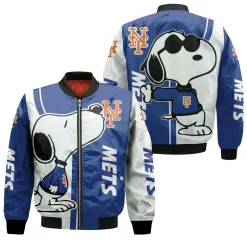 New York Mets Snoopy Lover 3d Printed Bomber Jacket