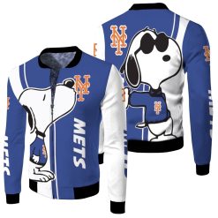 New York Mets Snoopy Lover 3d Printed Fleece Bomber Jacket