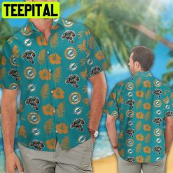 NFL Miami Dolphins Button Up Tropical Aloha 2 Hawaiian Shirt