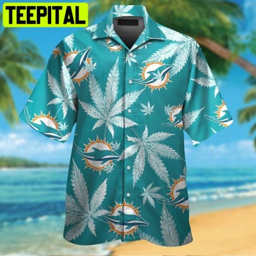 NFL Miami Dolphins Button Up Tropical Aloha 3 Hawaiian Shirt