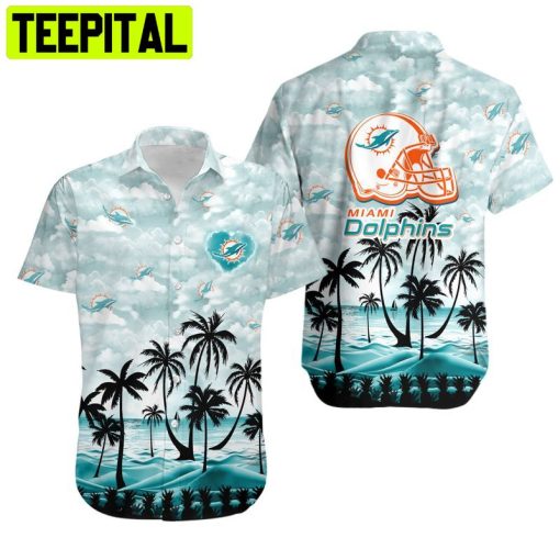 NFL Miami Dolphins Coconut Palms Summer Hawaiian Shirt