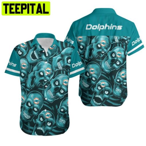 NFL Miami Dolphins Dangerous Smiling Skull Hawaiian Shirt