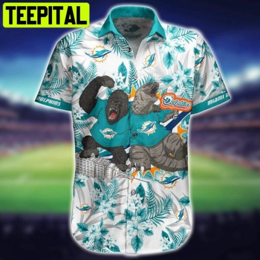 NFL Miami Dolphins Kingkong Godzilla Hawaiian Shirt