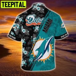 NFL Miami Dolphins Mickey And Floral Pattern For Fan Hawaiian Shirt