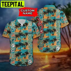 NFL Miami Dolphins & Short Custom Name Hawaiian Shirt