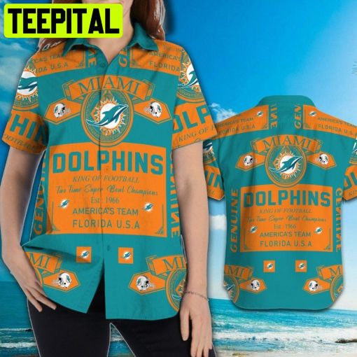 NFL Miami Dolphins Short Sleeve Button Up Tropical Aloha 01 Hawaiian Shirt