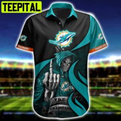 NFL Miami Dolphins SKull 3D Hawaiian Shirt